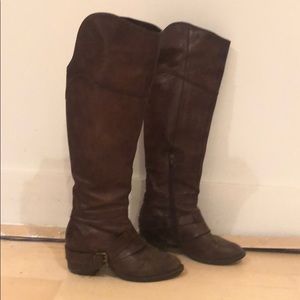 Brown Leather knee high boots